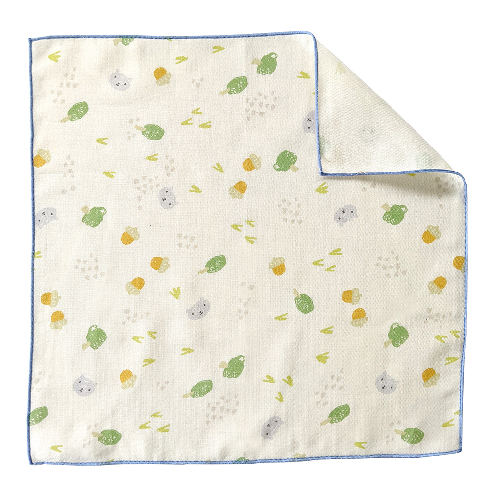 有機棉柔紗手帕-櫟子熊 | 藍天畫布有機棉