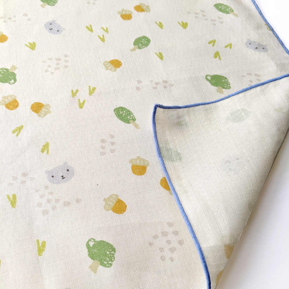 有機棉柔紗手帕-櫟子熊 | 藍天畫布有機棉