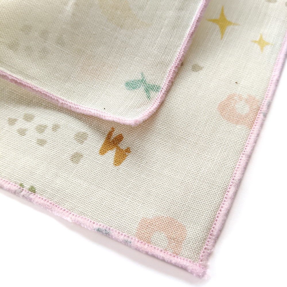 有機棉柔紗小手帕-月光兔 | 藍天畫布有機棉