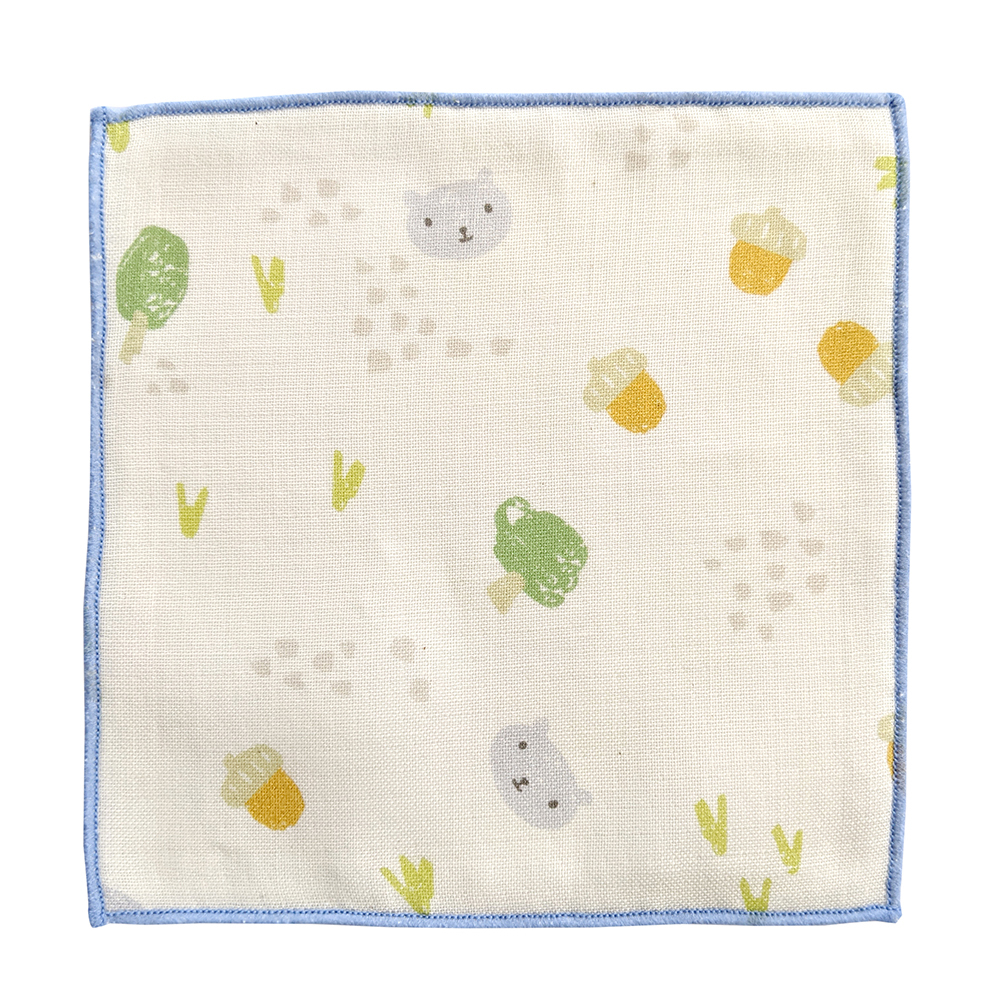 有機棉柔紗小手帕-櫟子熊 | 藍天畫布有機棉