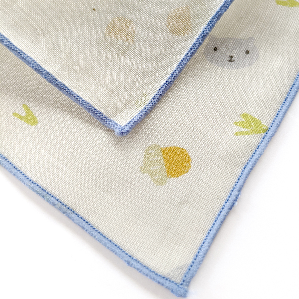 有機棉柔紗小手帕-櫟子熊 | 藍天畫布有機棉