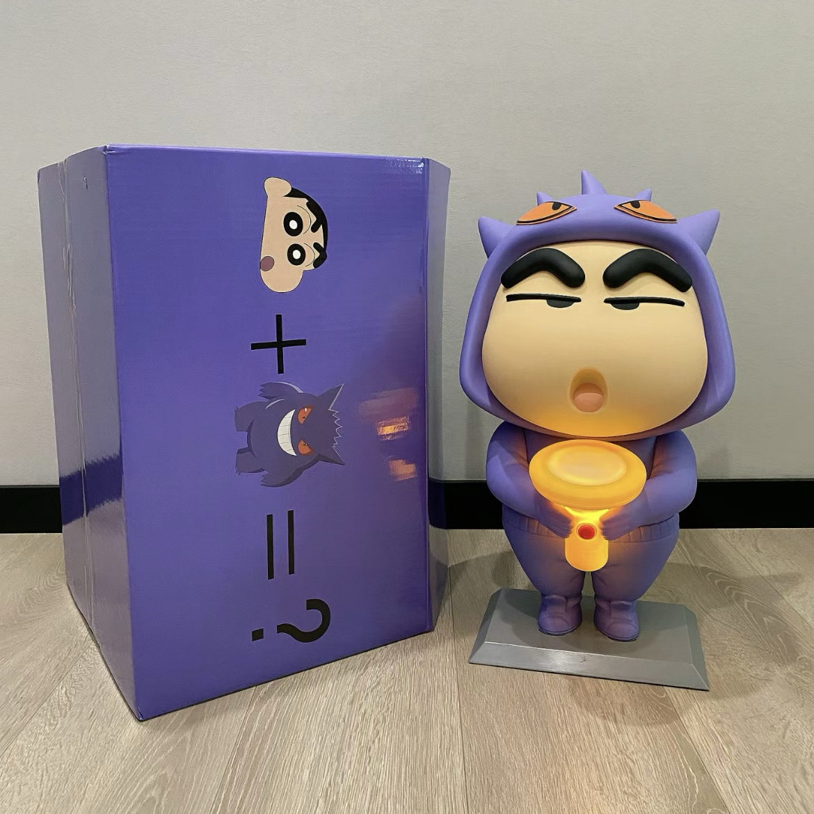 蠟筆小新 x 耿鬼 造型夜燈 公仔 居家擺件 神奇寶貝 寶可夢 拍拍燈