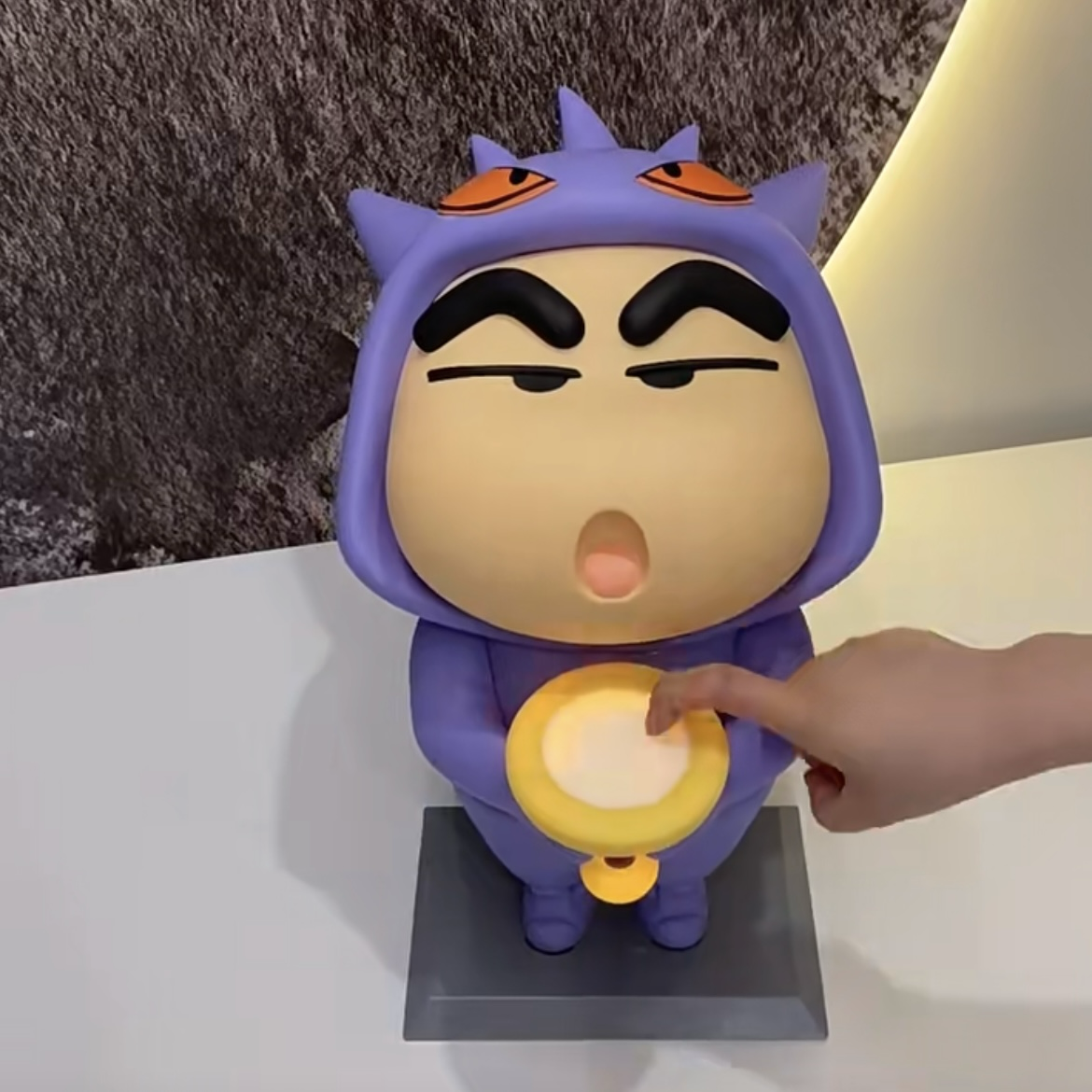 蠟筆小新 x 耿鬼 造型夜燈 公仔 居家擺件 神奇寶貝 寶可夢 拍拍燈