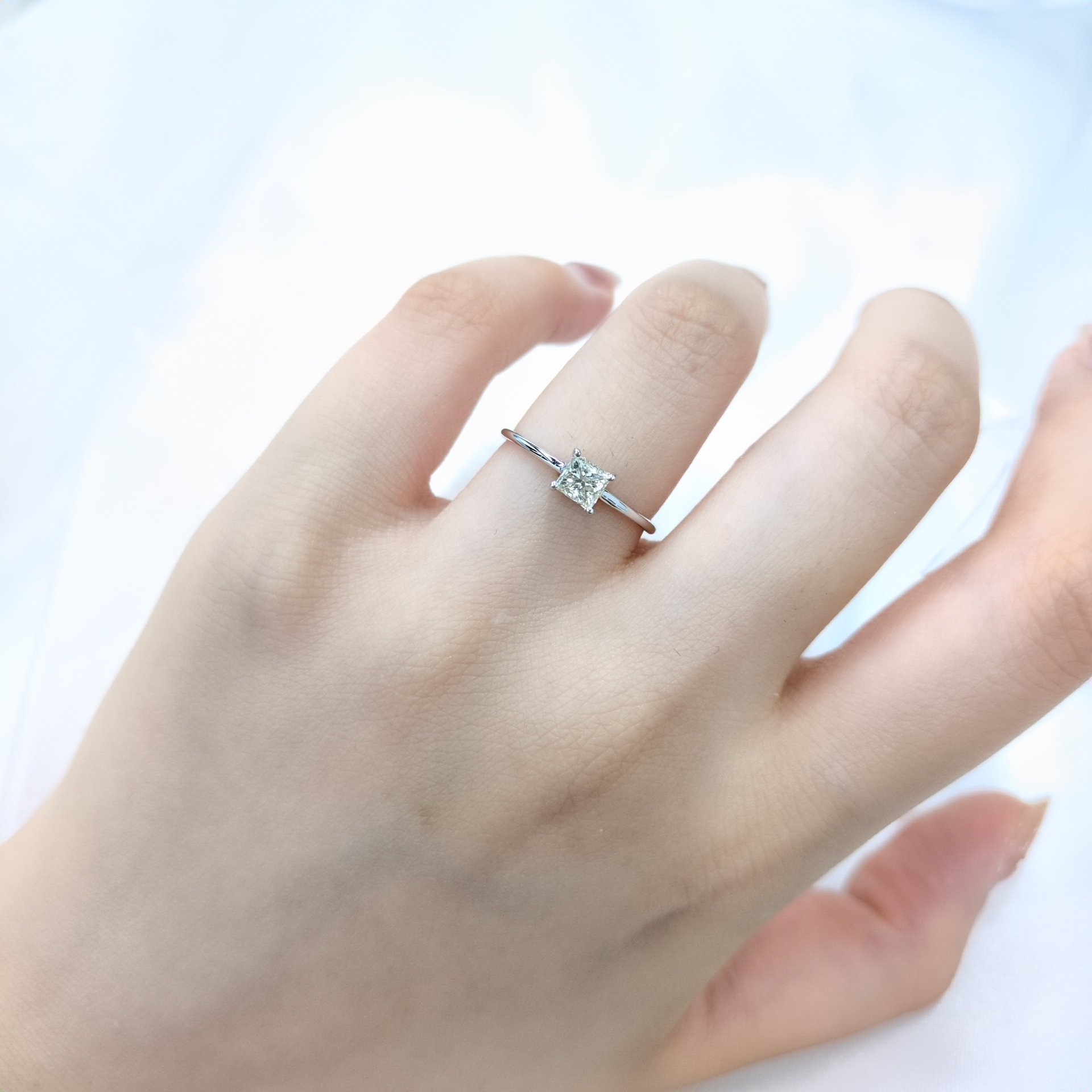 全新18K白金【單粒41份鑽石】戒指