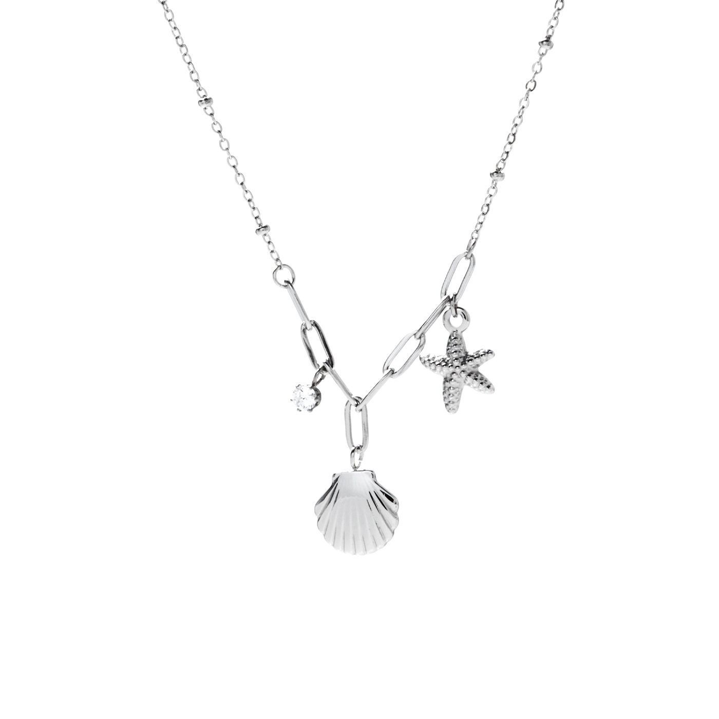 平價飾品,鋼飾,海星,貝殼,項鍊