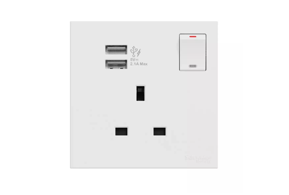 AVATARONC奐然 13A單位連保護門有掣插座連兩位USB充電插座