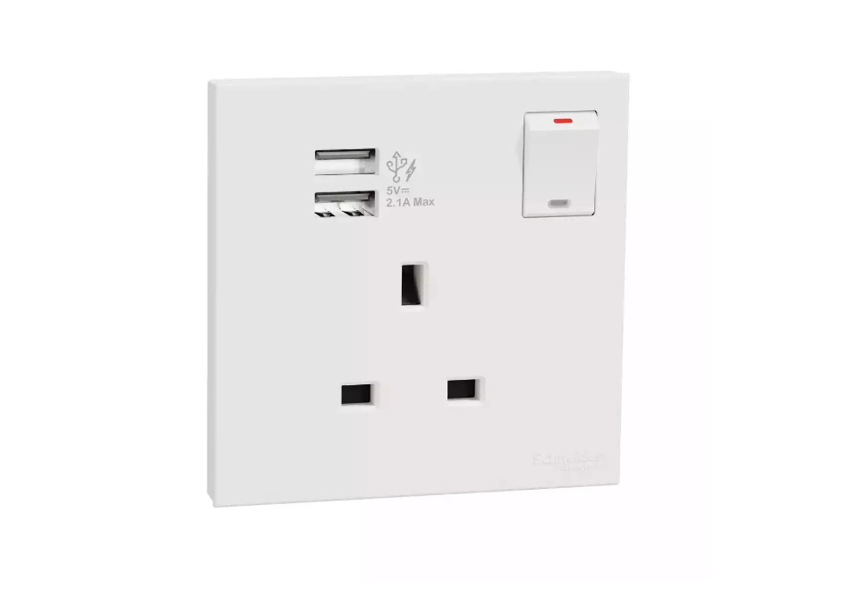 AVATARONC奐然 13A單位連保護門有掣插座連兩位USB充電插座
