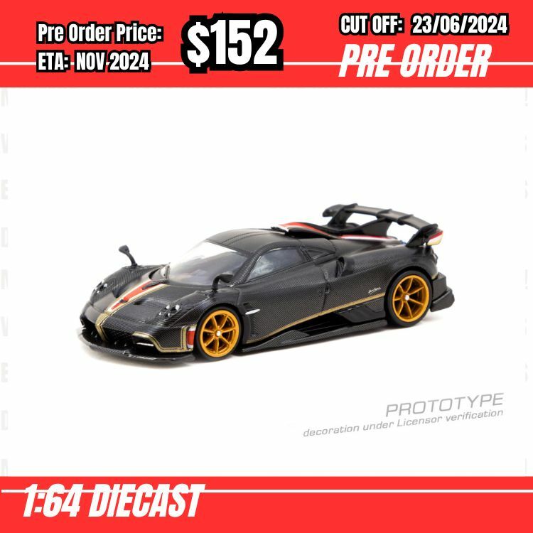 PO-$152 * Tarmac * 1:64 Pagani Imola Matt Black Carbon Fiber [OD13/06]