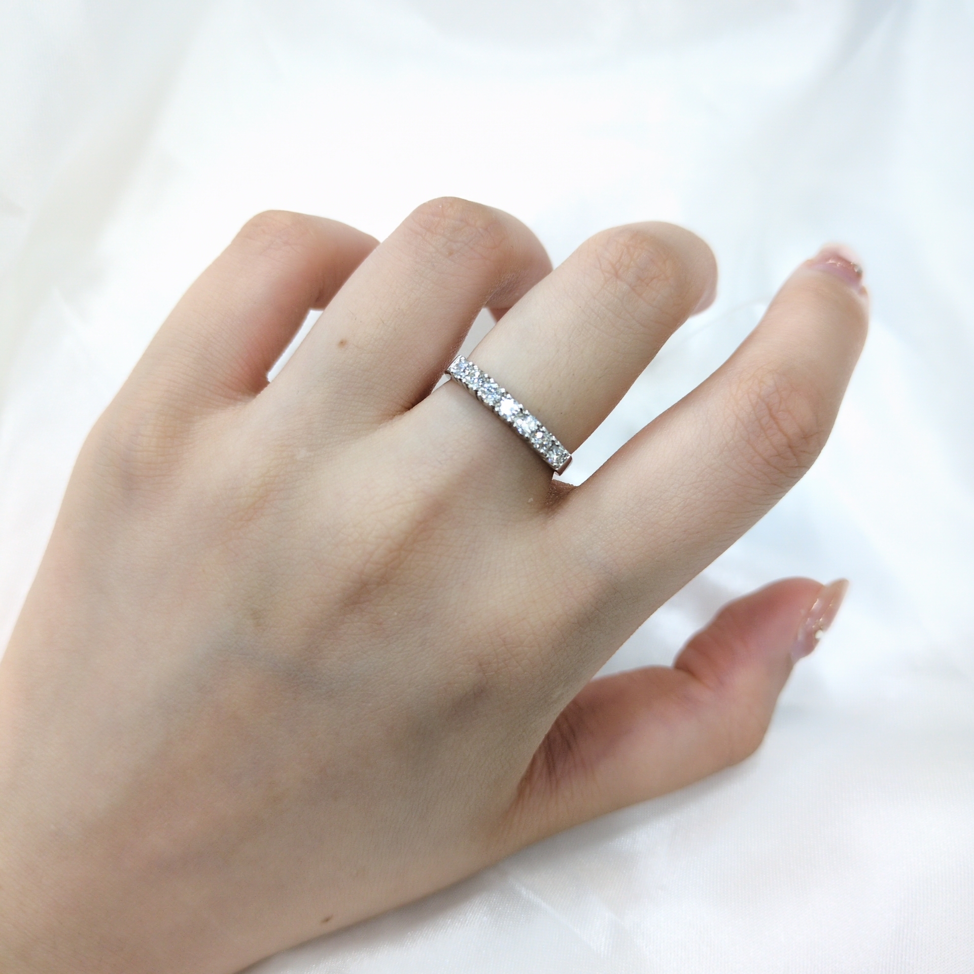 全新14K白金43份鑽石戒指