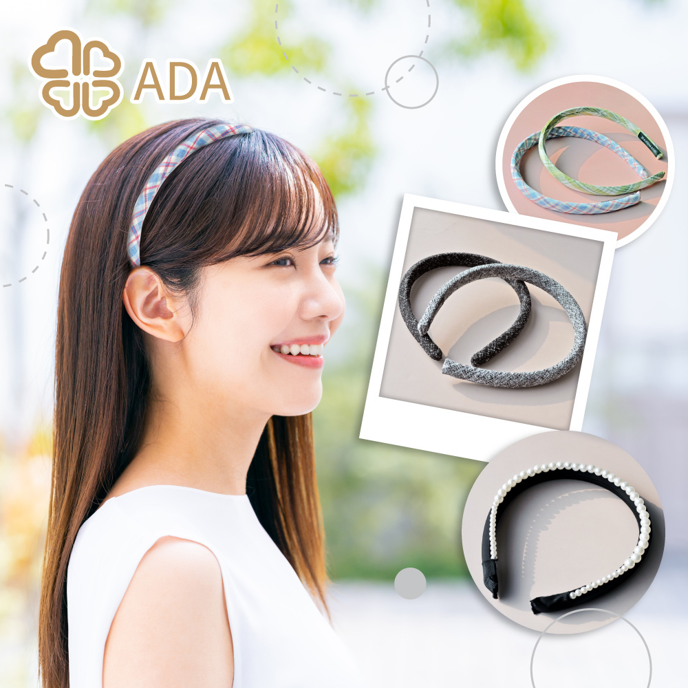 ADA 小香風珍珠細海綿髮箍1入