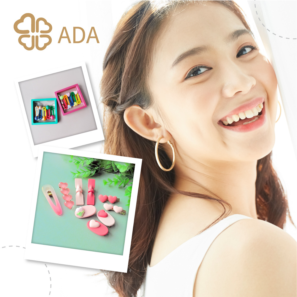 ADA 淺粉鬱金香髮夾1入