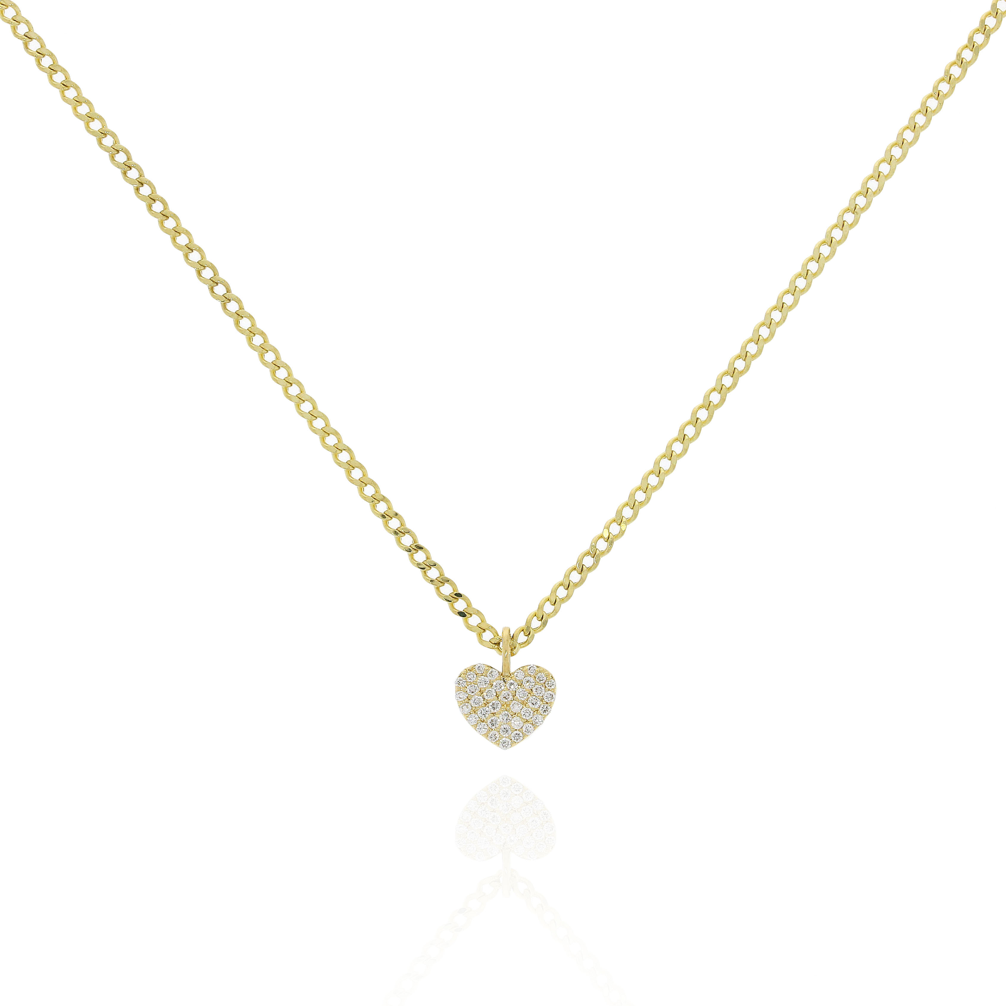 18K黃金鑽石心形頸鏈