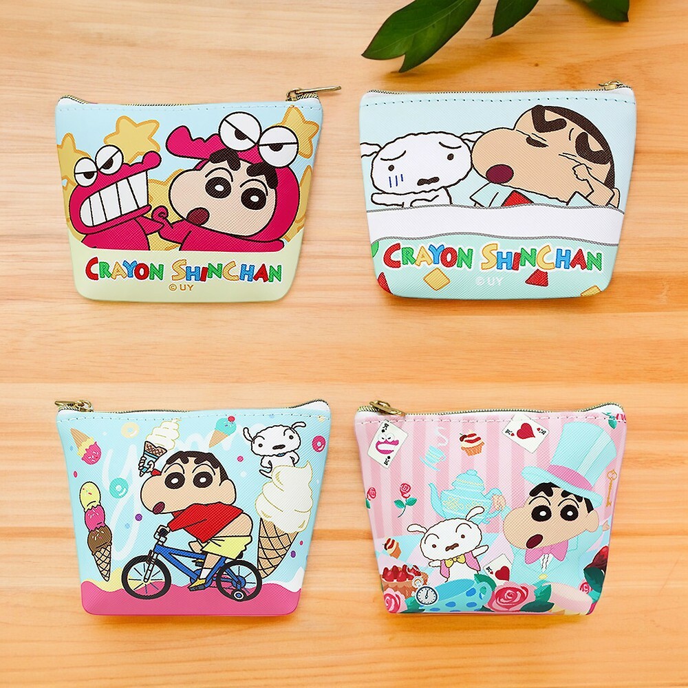 蠟筆小新｜ 𝗖𝗿𝗮𝘆𝗼𝗻 𝗦𝗵𝗶𝗻𝗰𝗵𝗮𝗻 斜紋皮革錢包