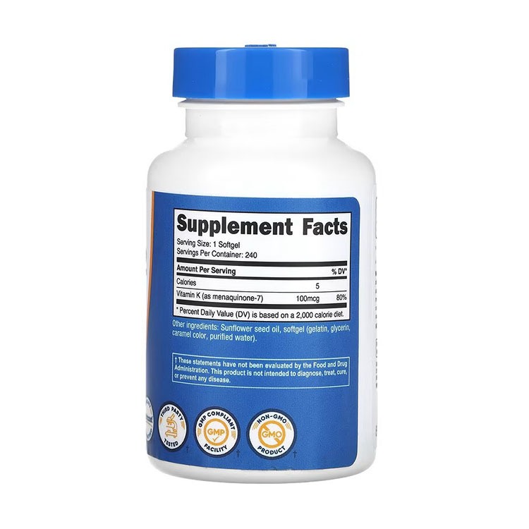 Nutricost, Vitamin K2, 100 mcg, 240 Softgels