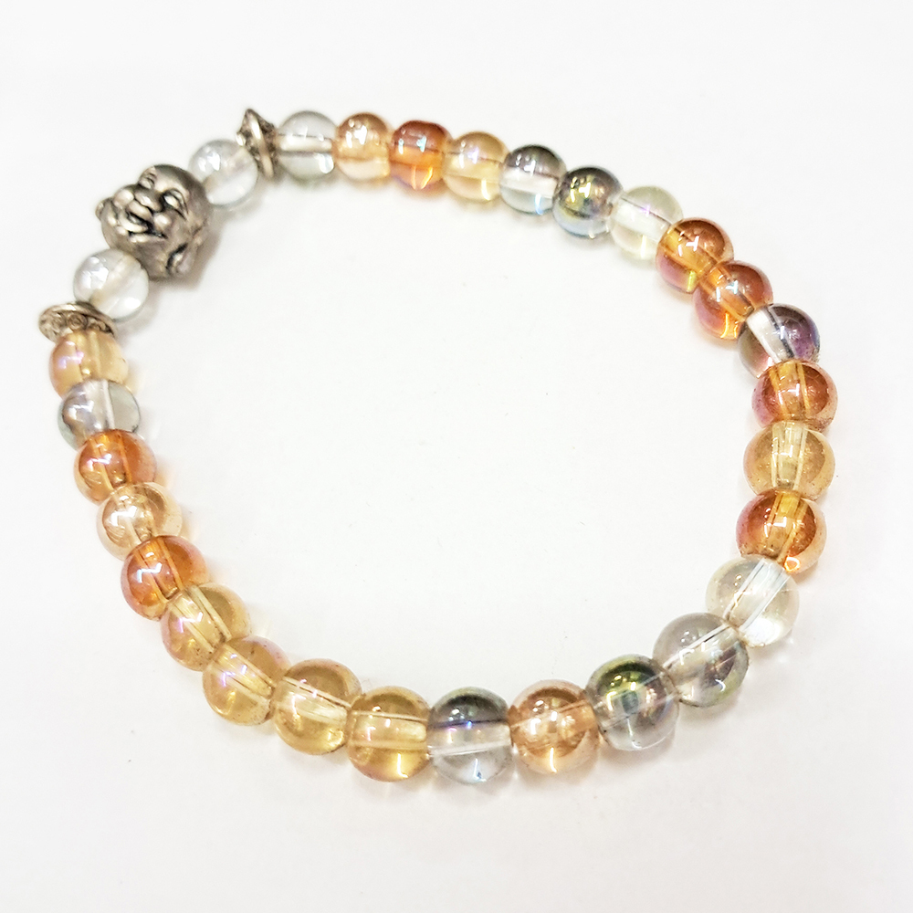 彌勒佛+珍珠光七寶琉璃手珠6mm【十方】144066