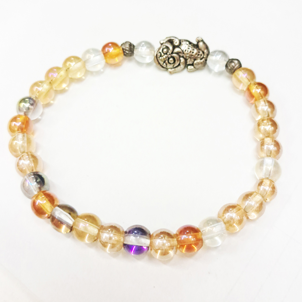 招財貔貅+珍珠光七寶琉璃手珠6mm【十方】144067