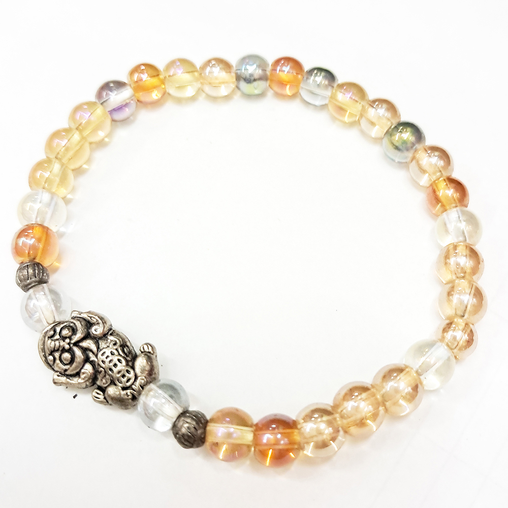 招財貔貅+珍珠光七寶琉璃手珠6mm【十方】144067