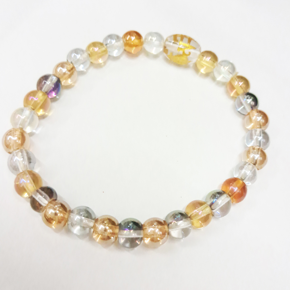 六字真言水晶+七寶琉璃手珠6mm 【十方】147601