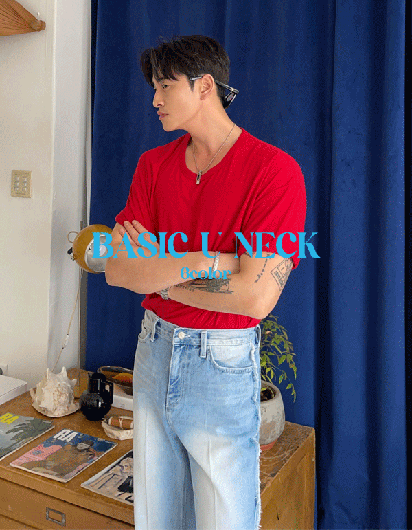 真絲U領短袖T恤