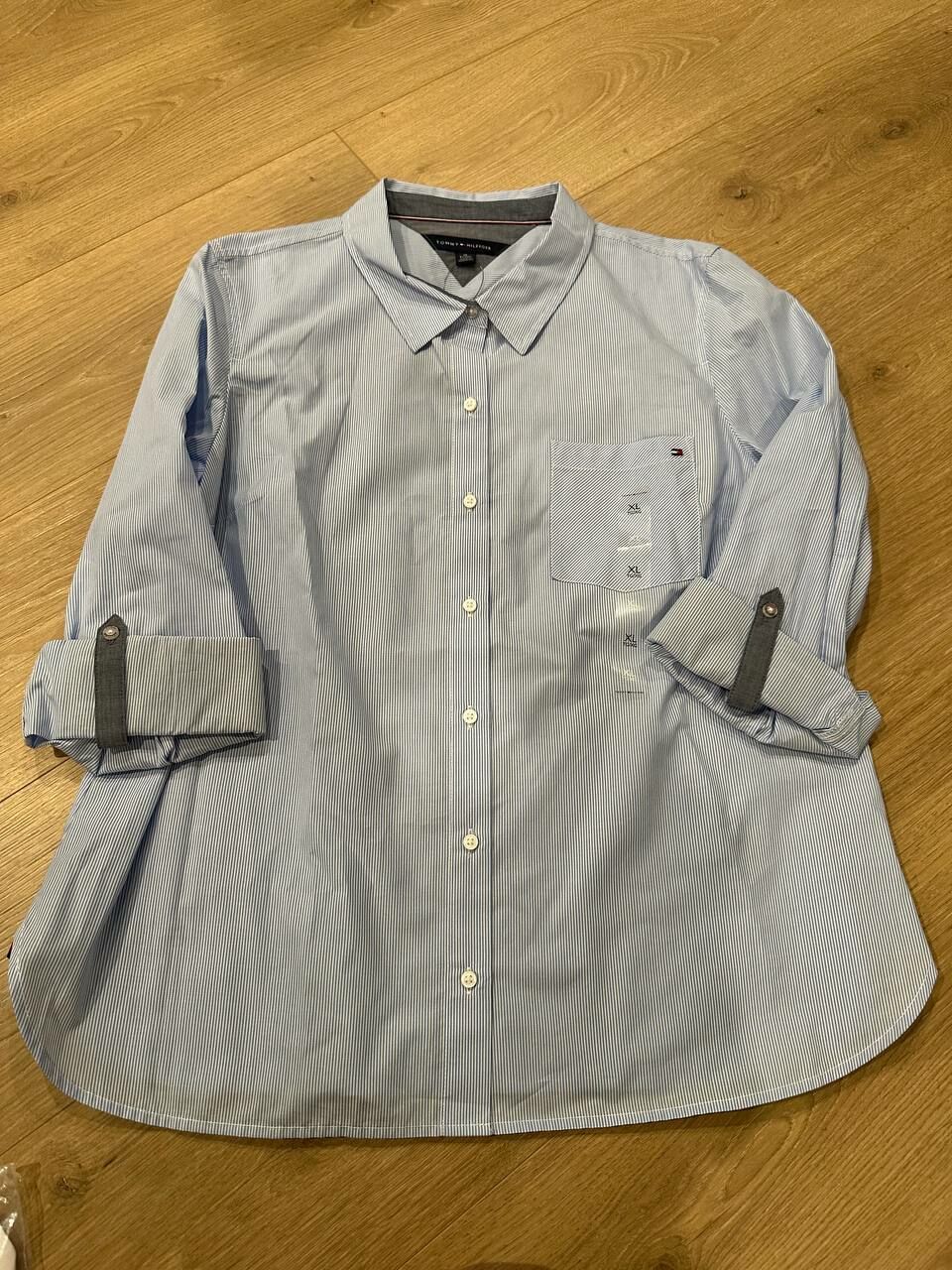 [S] TOMMY HILFIGER HERITAGE POLO LONG SLEEVE,STRIPE BLUE, J9RMN530-18W (STH690)