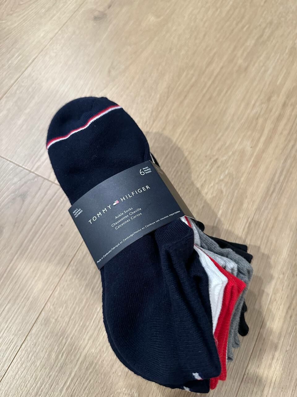 [S] TOMMY HILFIGER 78C9065410 ANKLE SOCKS 6 PAIR, 631620704605 (STH691)