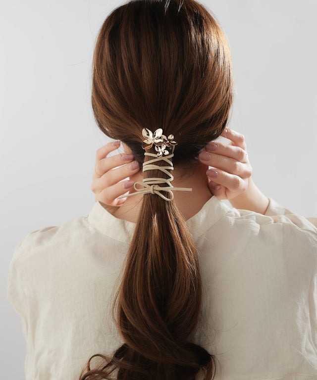 金屬花形髮繩髮扣