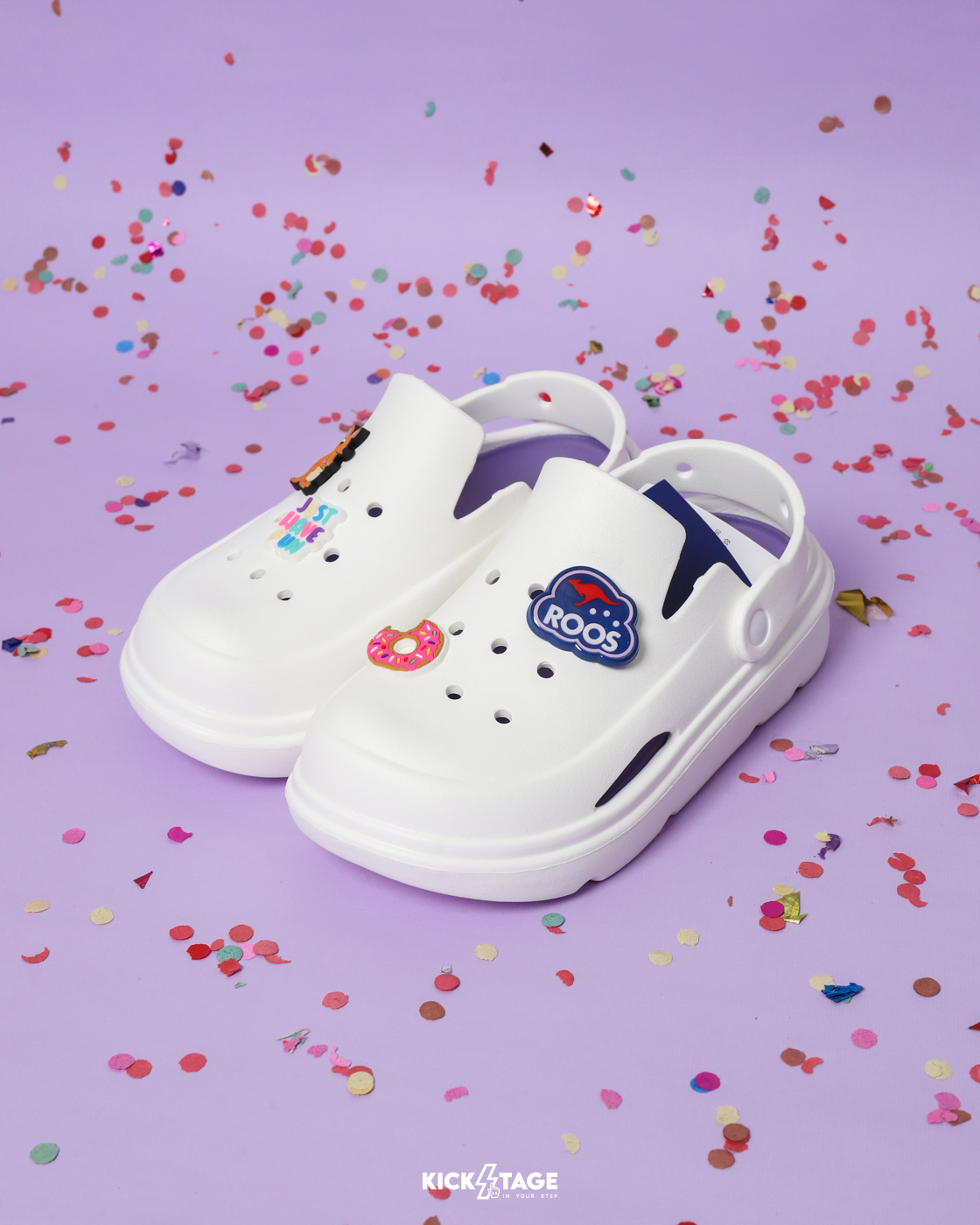 [特價售出無退換] 女鞋 KangaROOS ROO CLOG 白色 美國袋鼠鞋 輕量防水 沙灘鞋 洞洞鞋 涼鞋【KW41719】