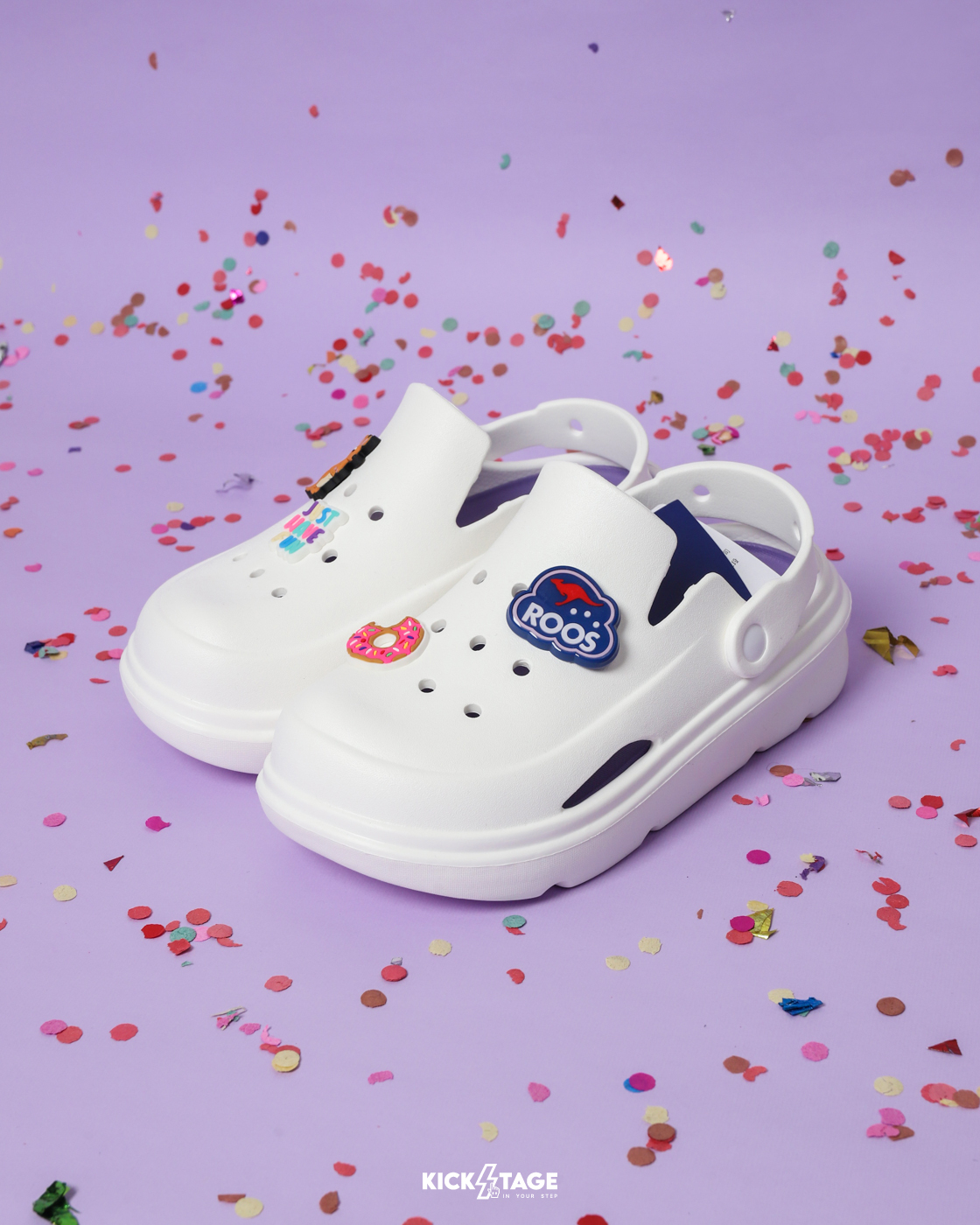 [特價售出無退換] 女鞋 KangaROOS ROO CLOG 白色 美國袋鼠鞋 輕量防水 沙灘鞋 洞洞鞋 涼鞋【KW41719】