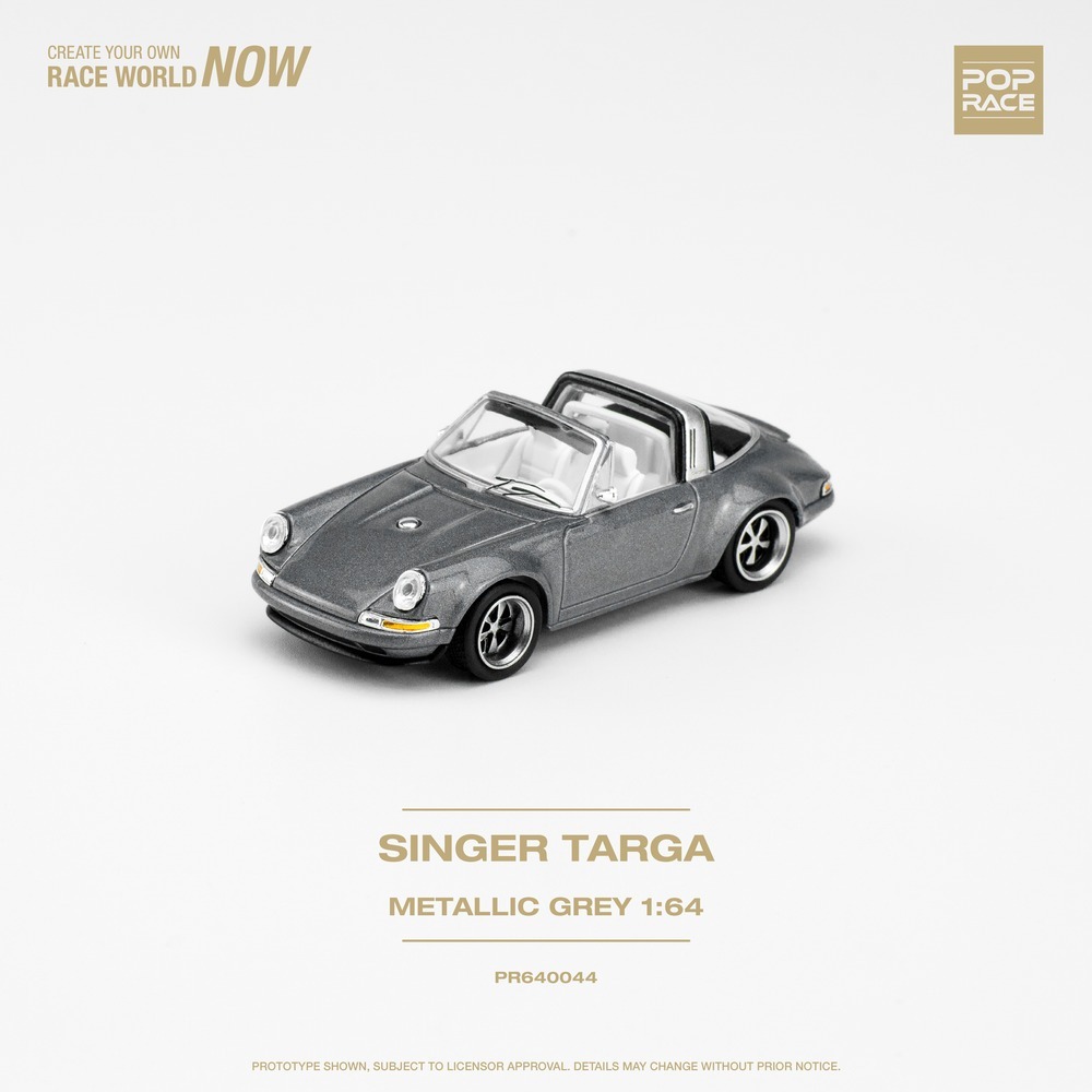 POPRACE 1/64 保時捷Porsche SINGER TARGA METALLIC GREY