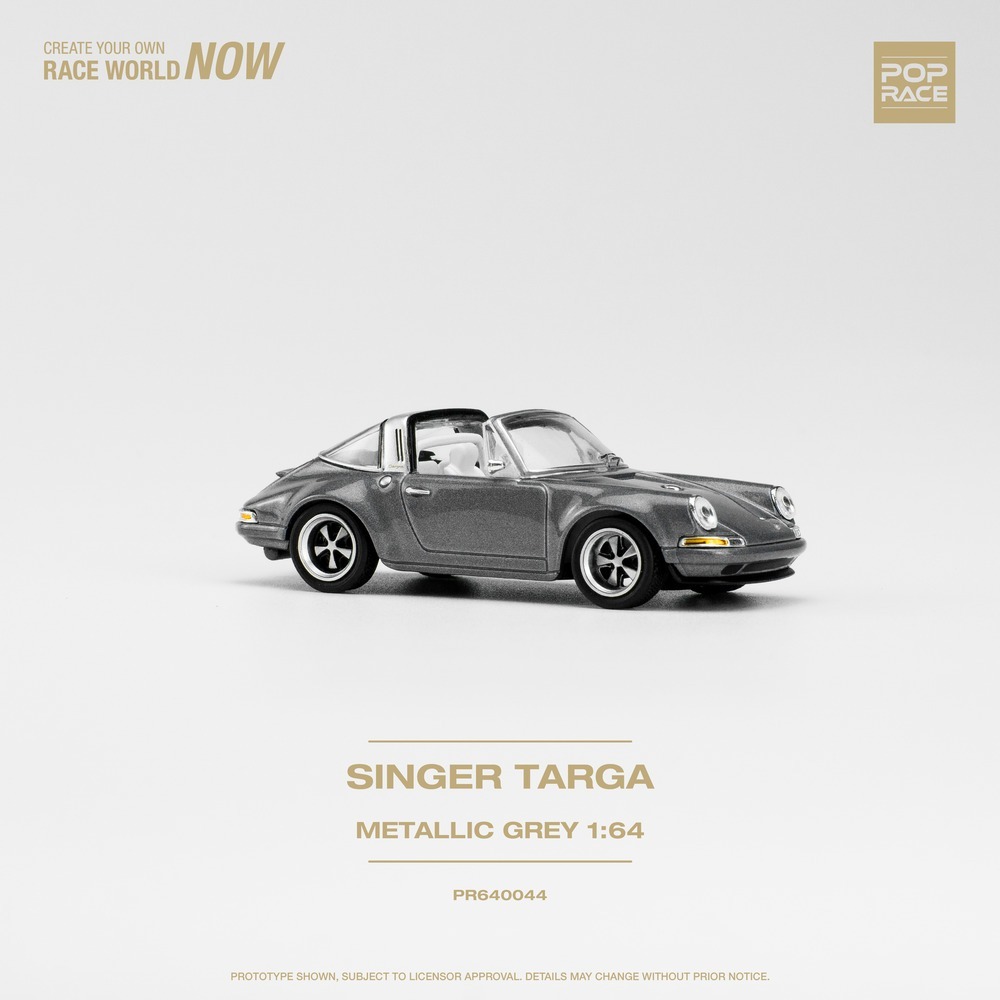 POPRACE 1/64 保時捷Porsche SINGER TARGA METALLIC GREY