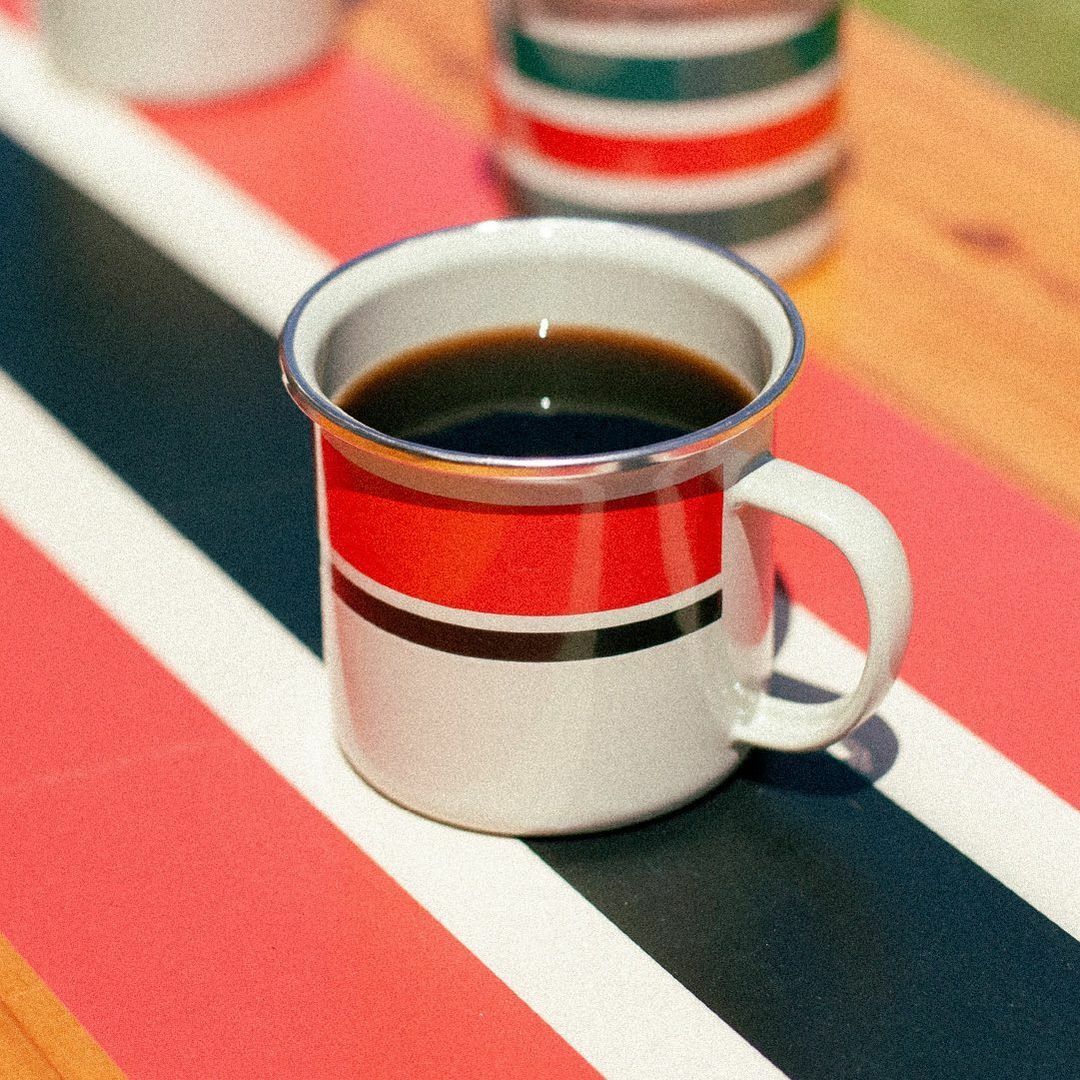 琺瑯馬克杯∣復古條紋系列 秋葉紅∣日本 DULTON