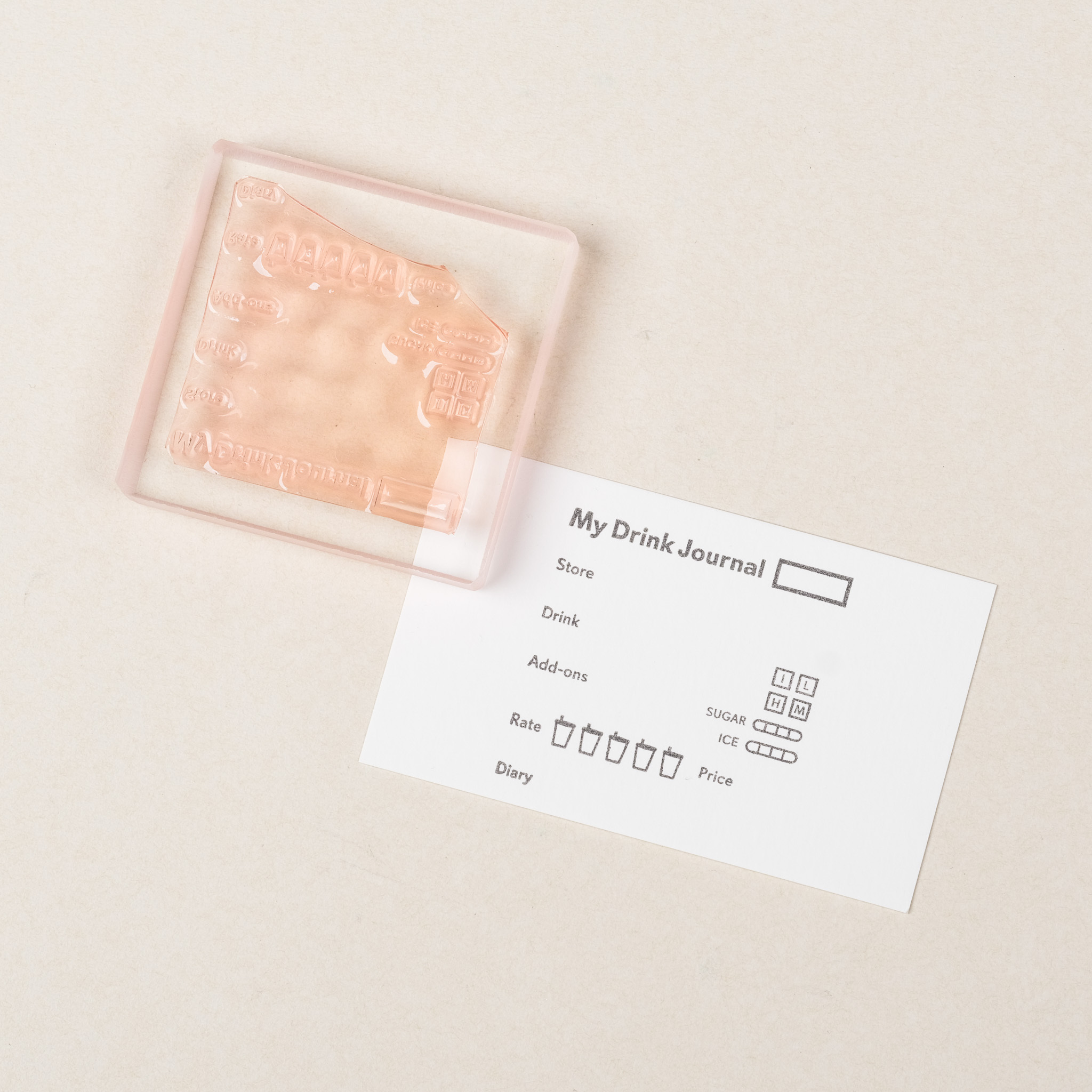 飲料紀錄 膠版印章/一分之一工作室/台灣