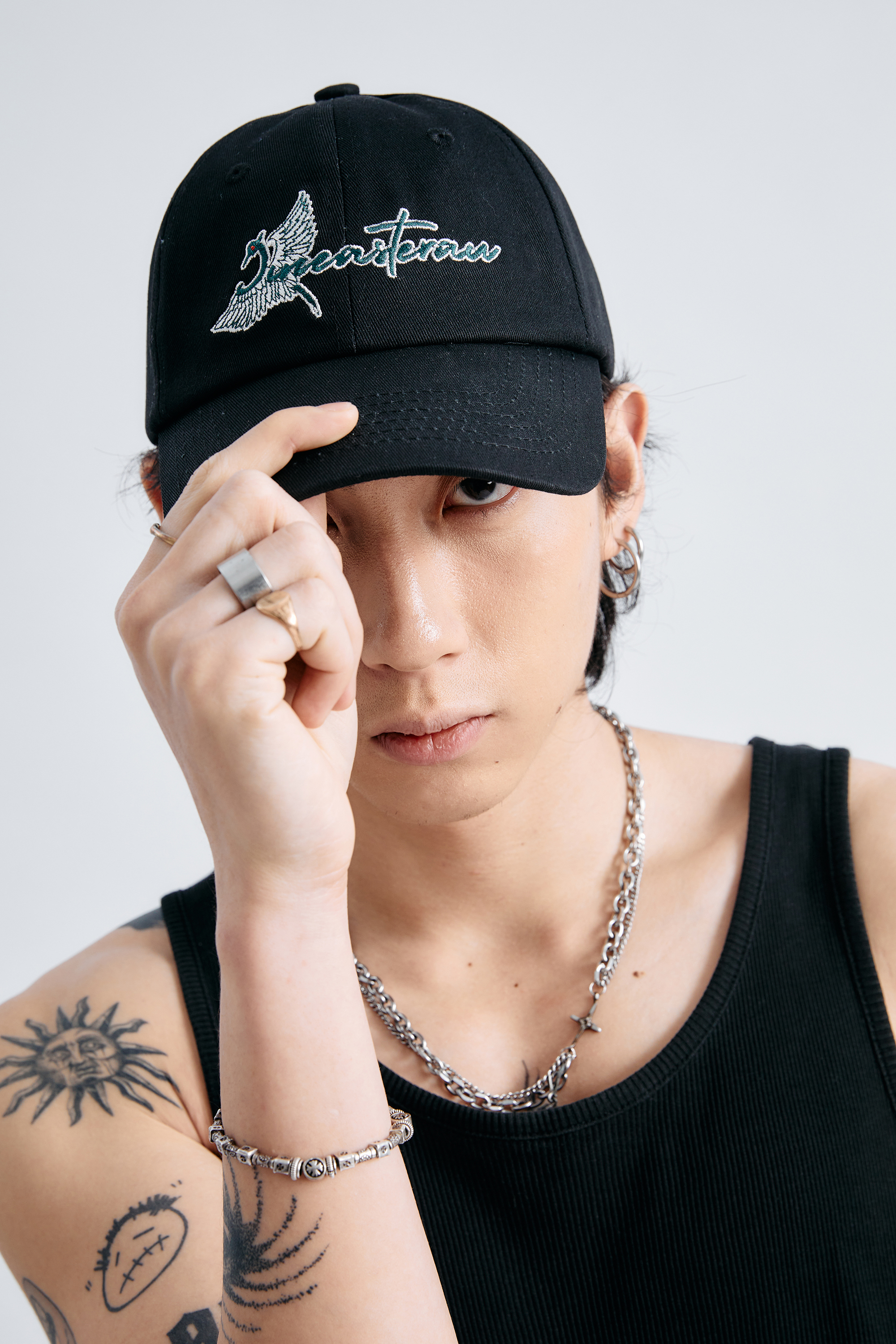 JINEASTERNAU 金鶴字樣老帽-灰綠LOGO款