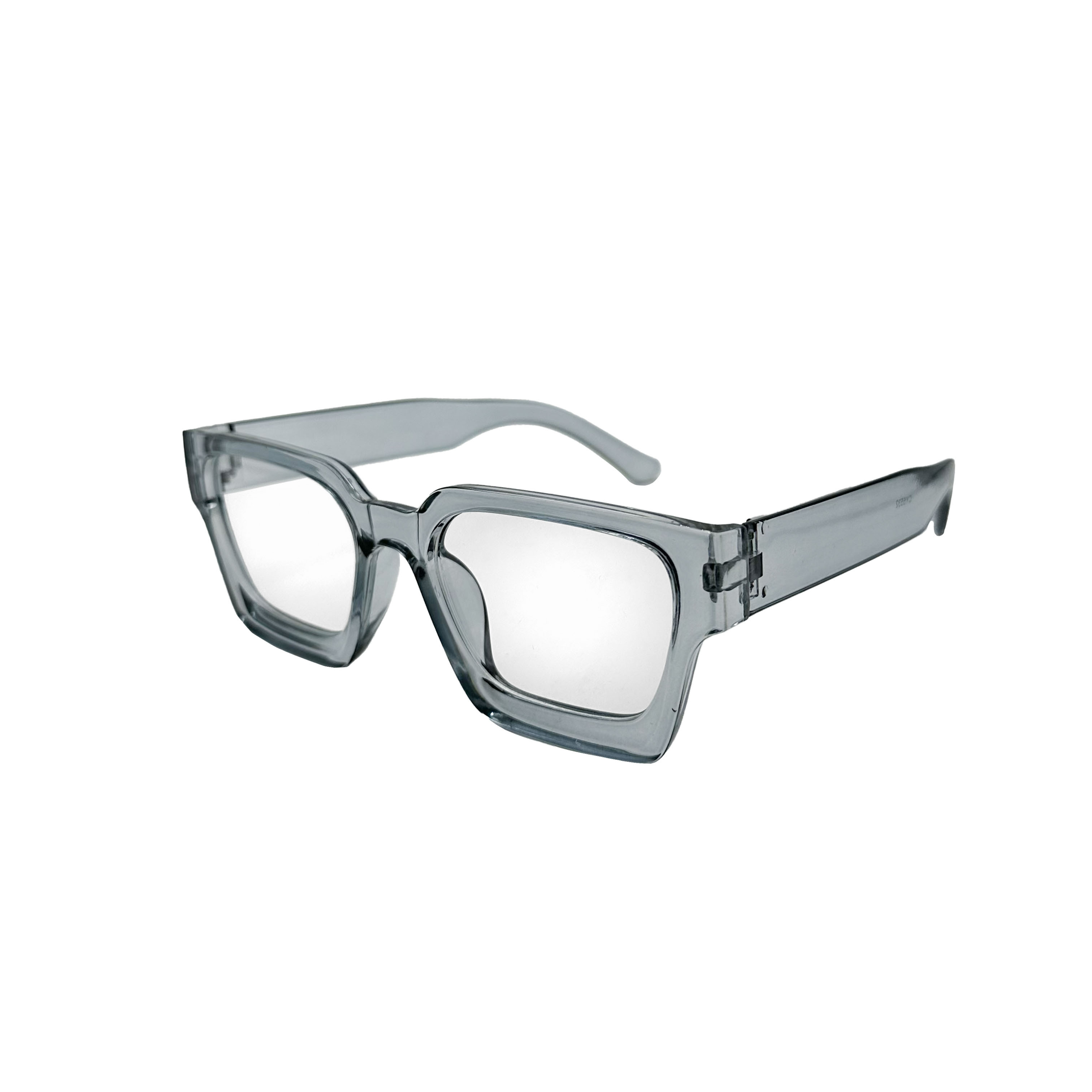 CHILL 簡約復古厚框墨鏡-藍透明