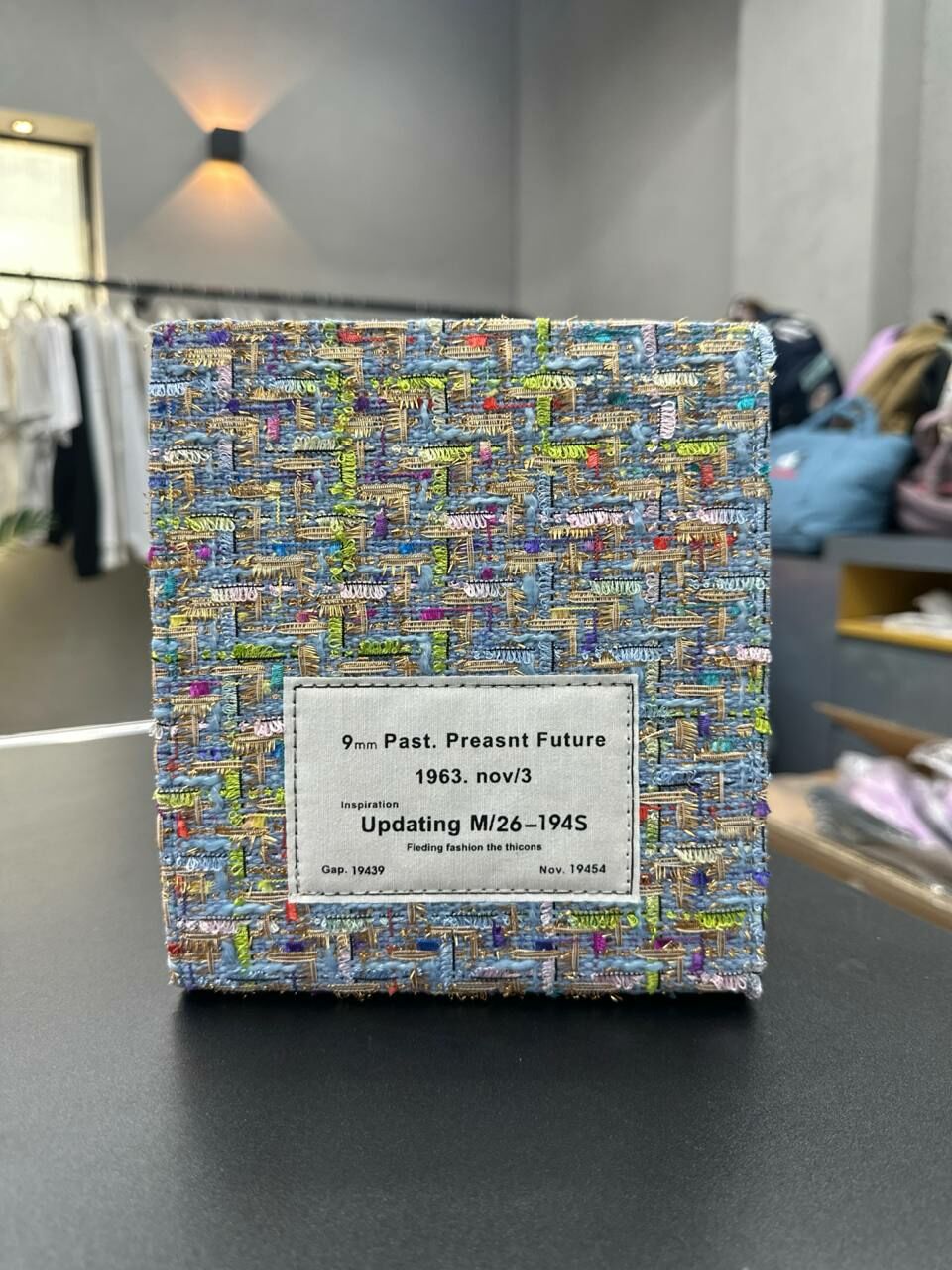 [S] MAKOMAKI TWEED TOTE WITH TOP HANDLE & CROSSBODY,BLUE, SMMK78 (SMMK78)