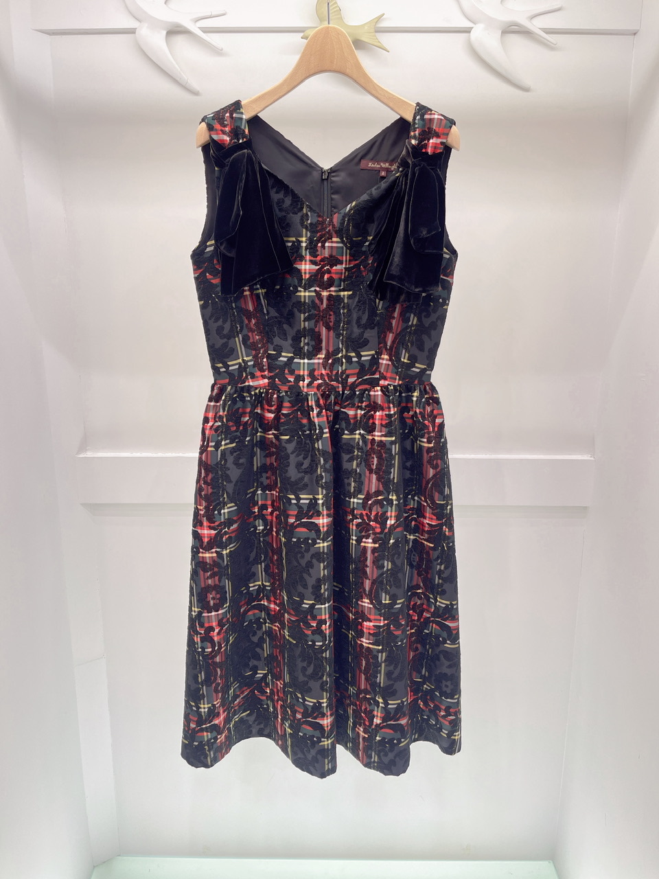 格紋堤花布洋裝