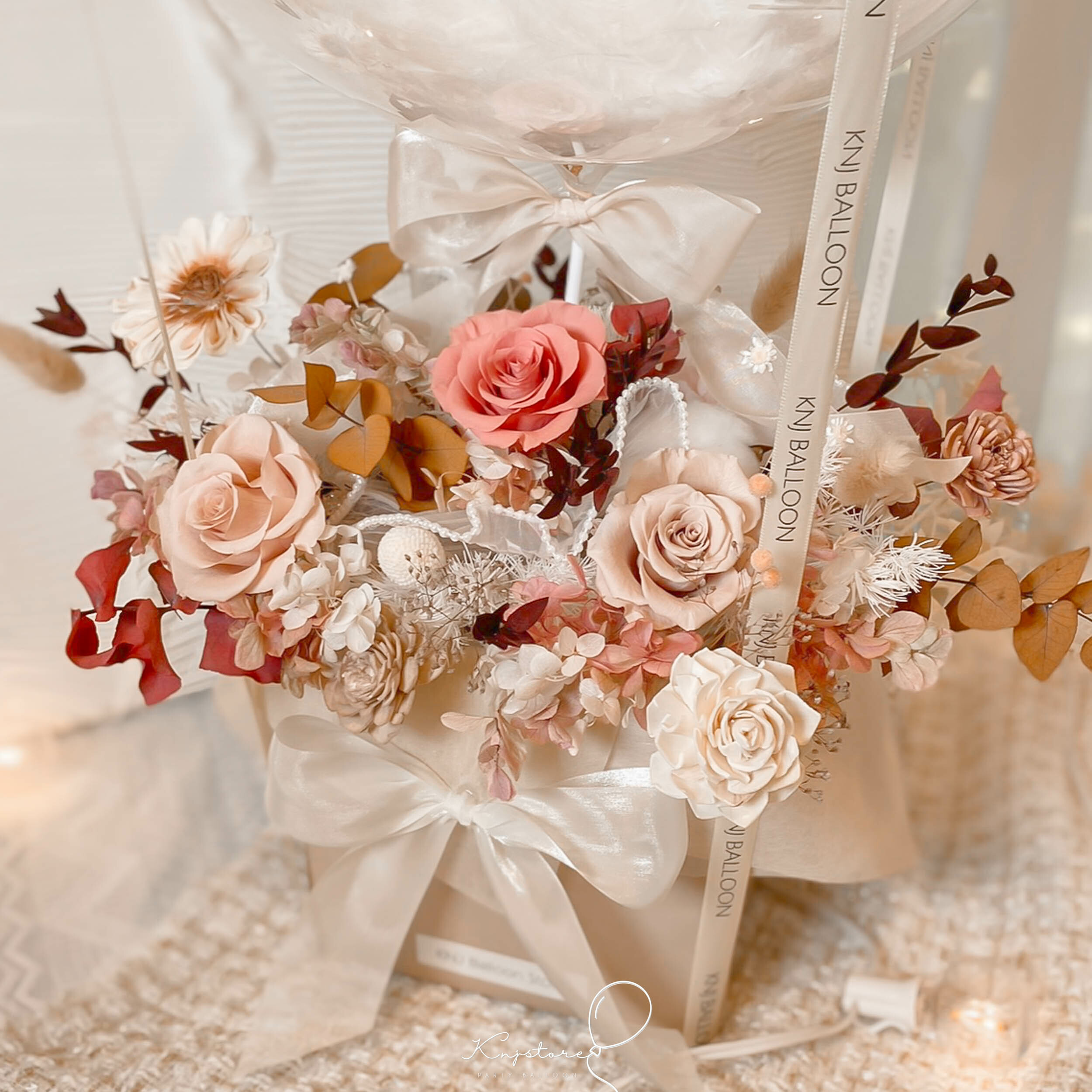 秋光浪漫熱氣球永生花禮