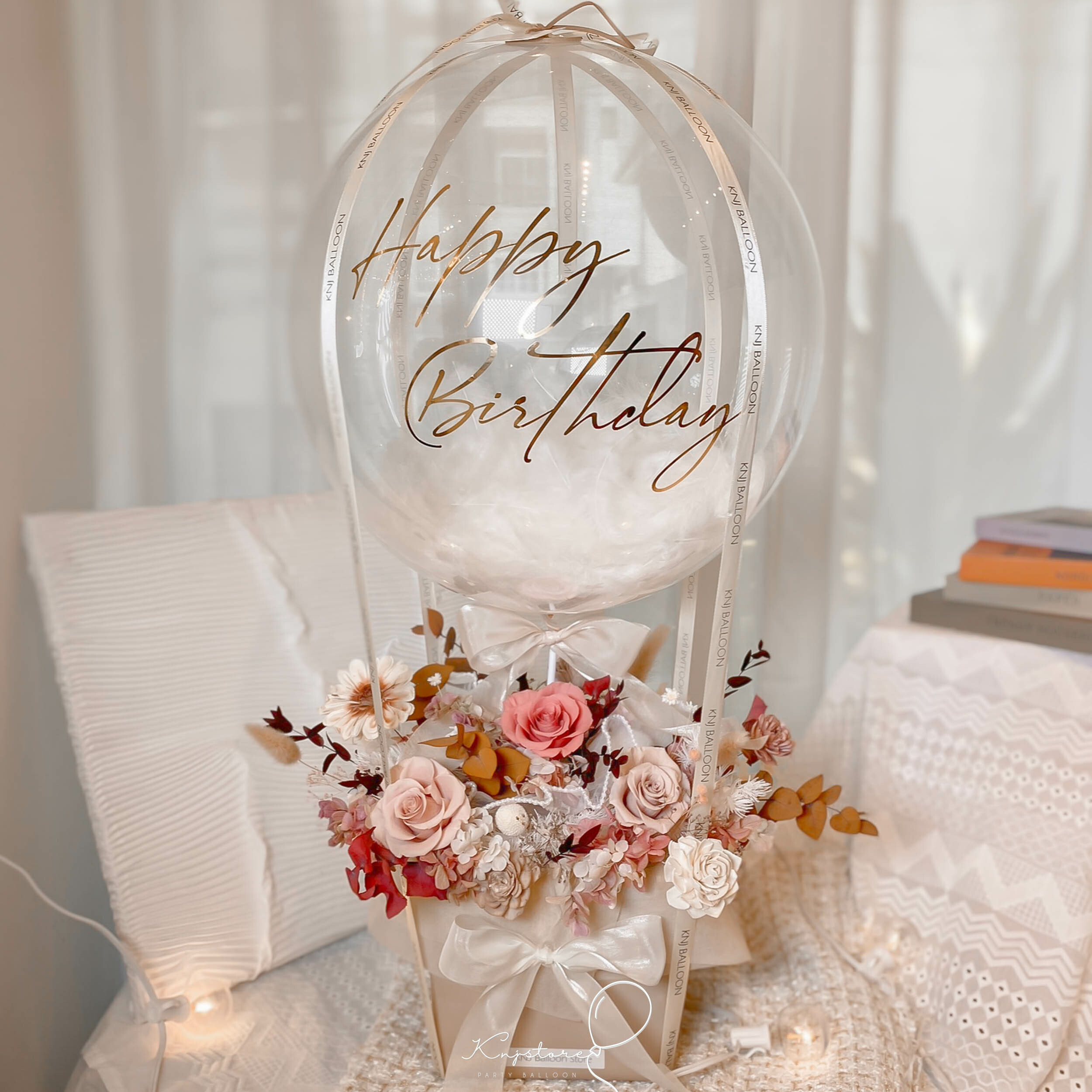 秋光浪漫熱氣球永生花禮