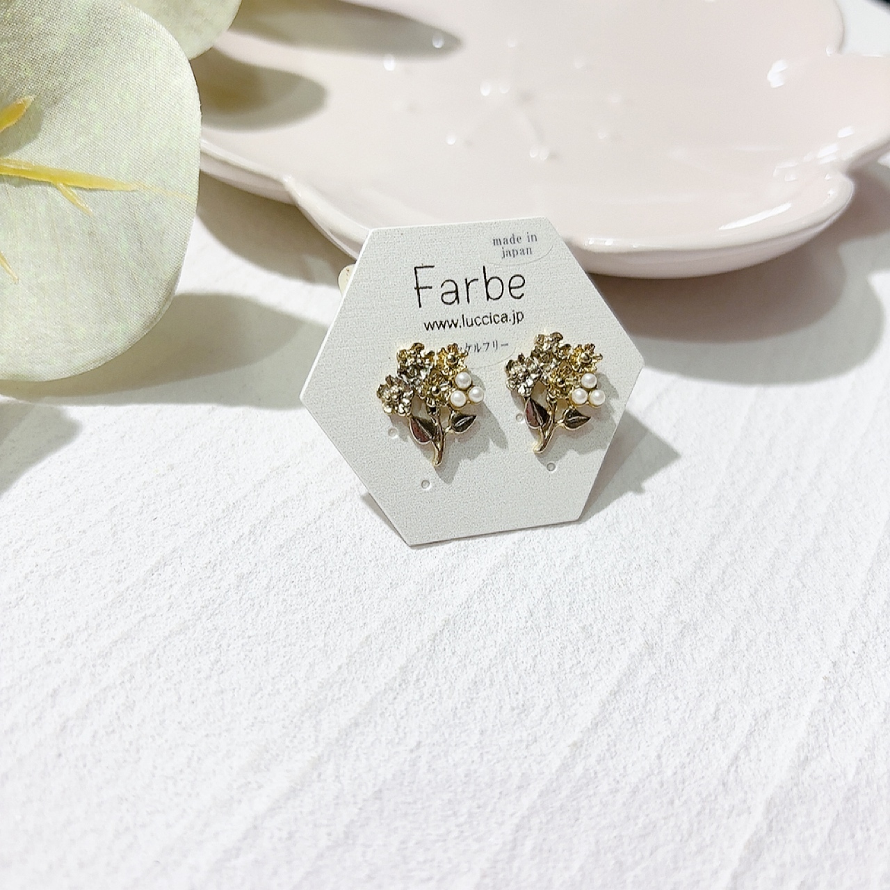 Farbe  金屬花束耳環/頸鏈