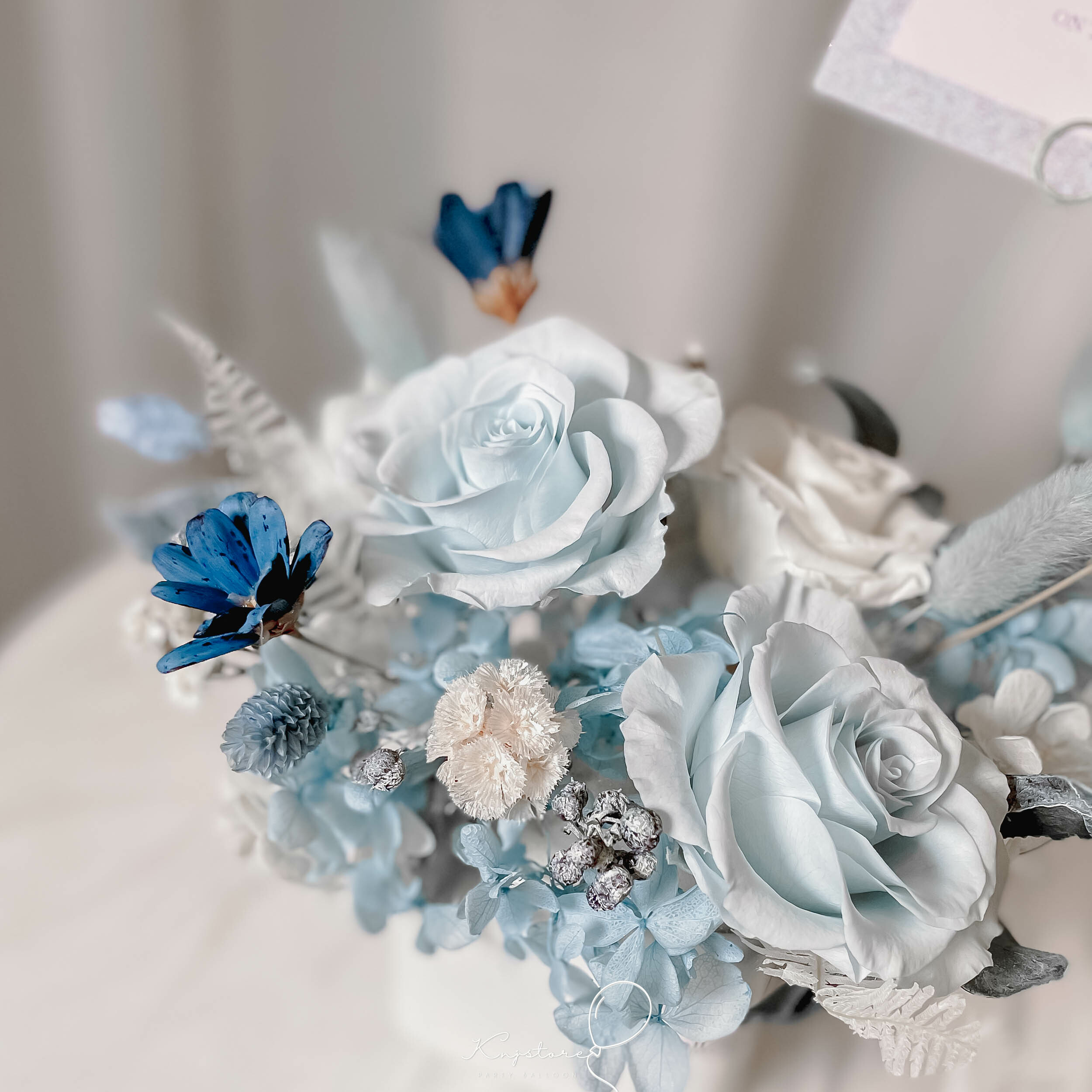 淺藍色開幕桌花/S