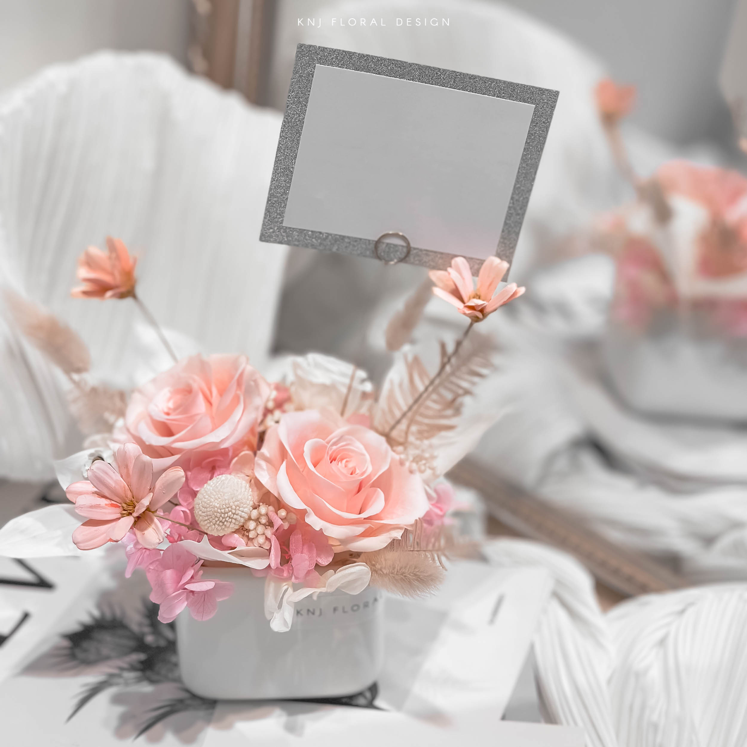 淺粉色開幕桌花/S