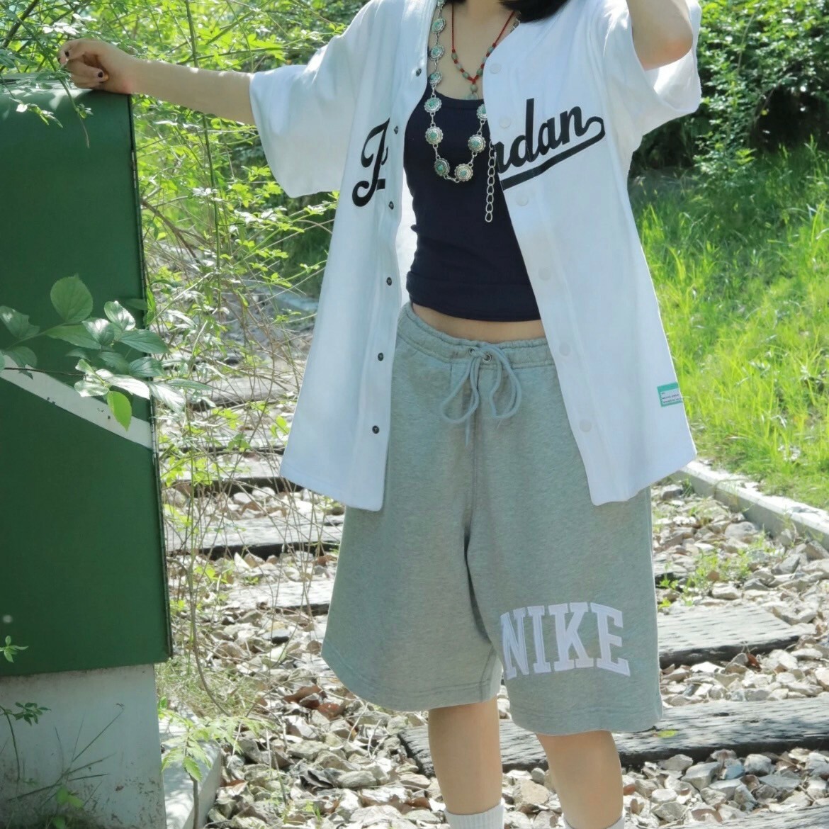 Nike As M Nk Club Ft Short Aplq Arc 刺繡Logo 運動短褲 灰色/深藍色 抽繩 休閒 棉褲 毛圈布