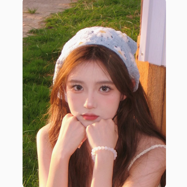 French Vintage Knitted Handmade Kerchief