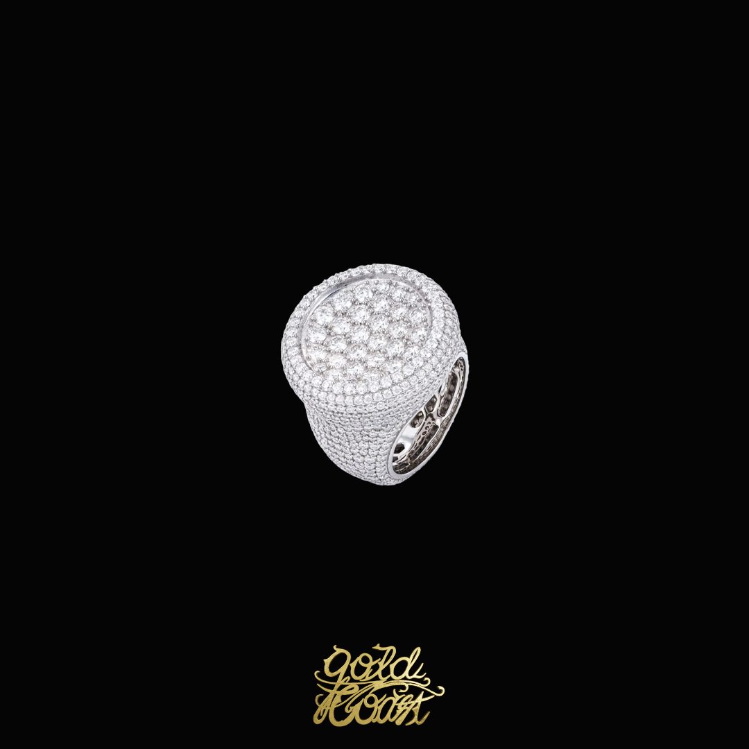 925銀莫桑石雙層崔燦圓盤戒指