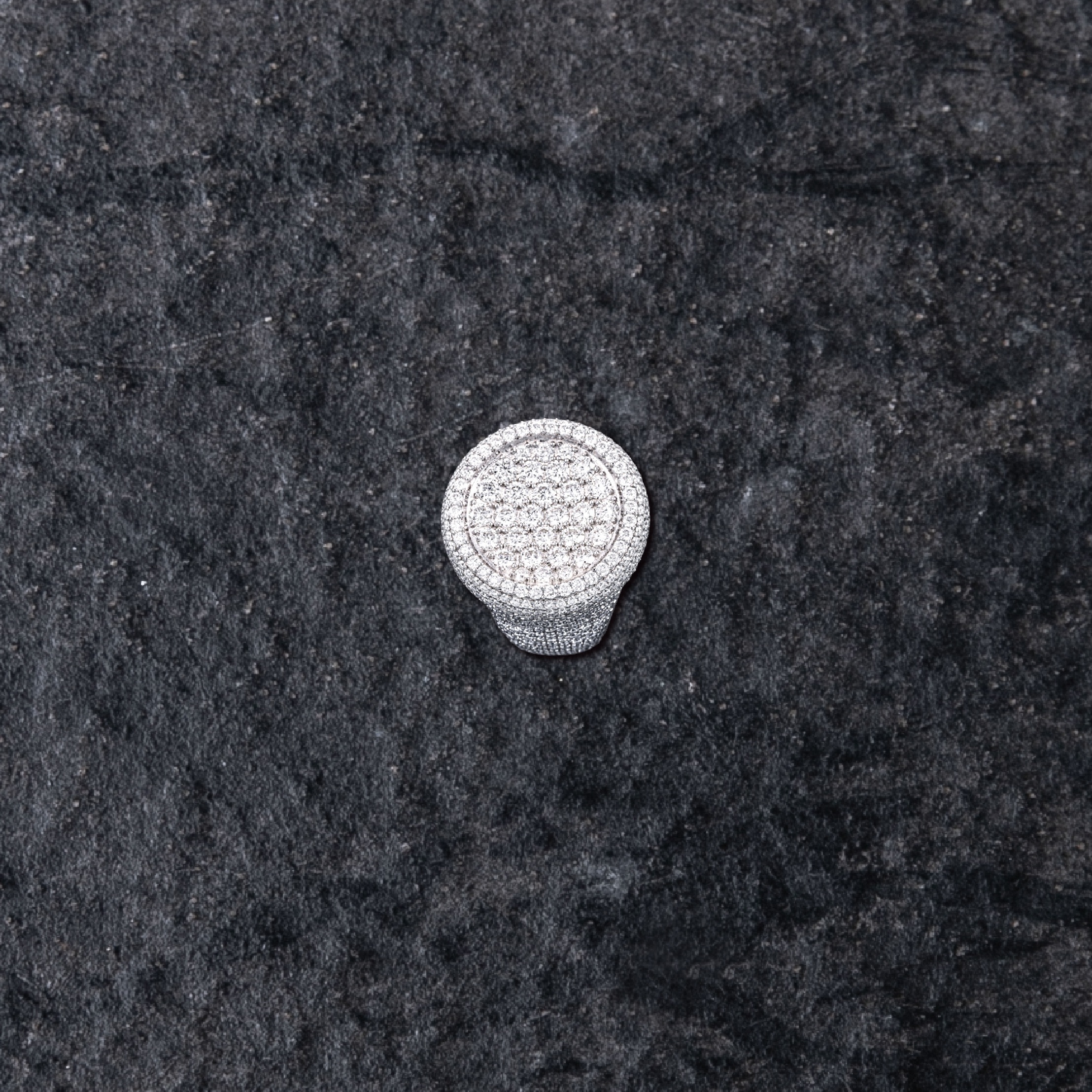 925銀莫桑石雙層崔燦圓盤戒指