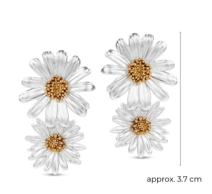 1TA0530-411 [THALLO] Daisy Field Daisy Earrings Silver #s406a (EU)