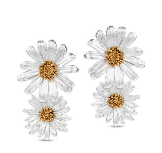 1TA0530-411 [THALLO] Daisy Field Daisy Earrings Silver #s406a (EU)