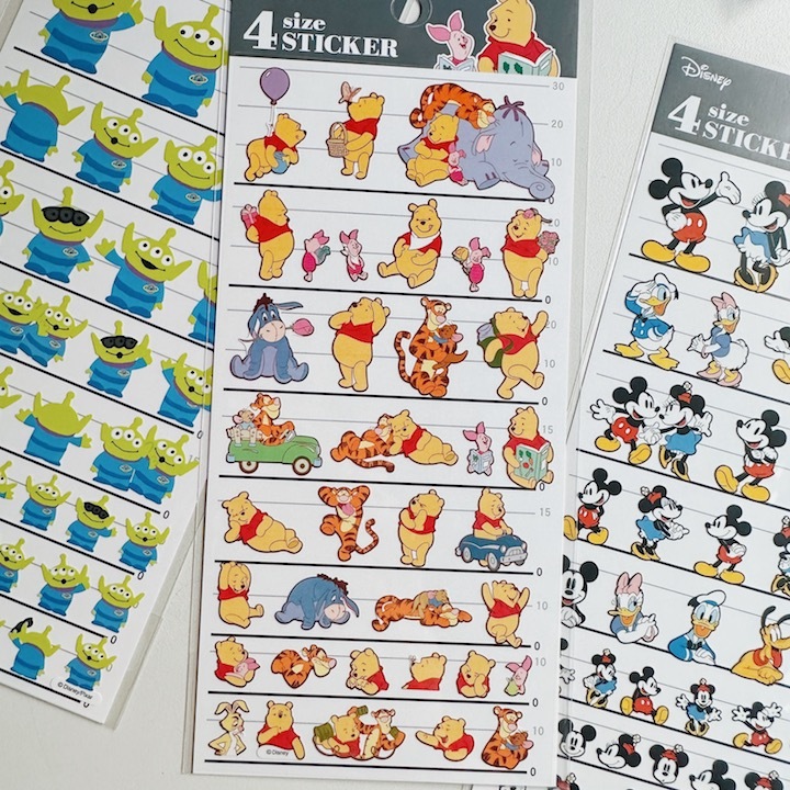 小熊維尼 迪士尼系列 4種大小 手帳貼紙