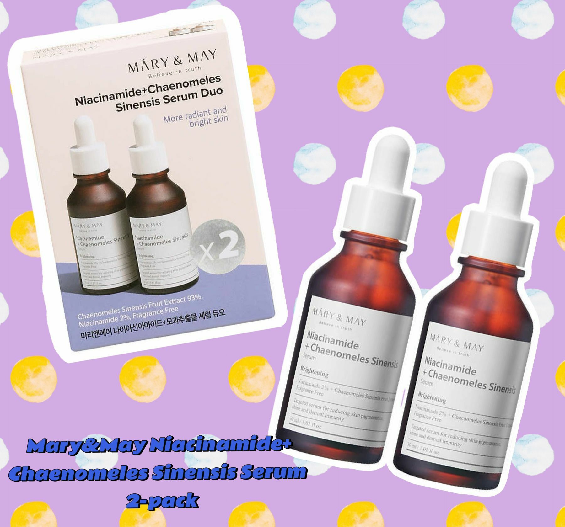 【預購】Mary&May Niacinamide+Chaenomeles F061311 護膚套裝