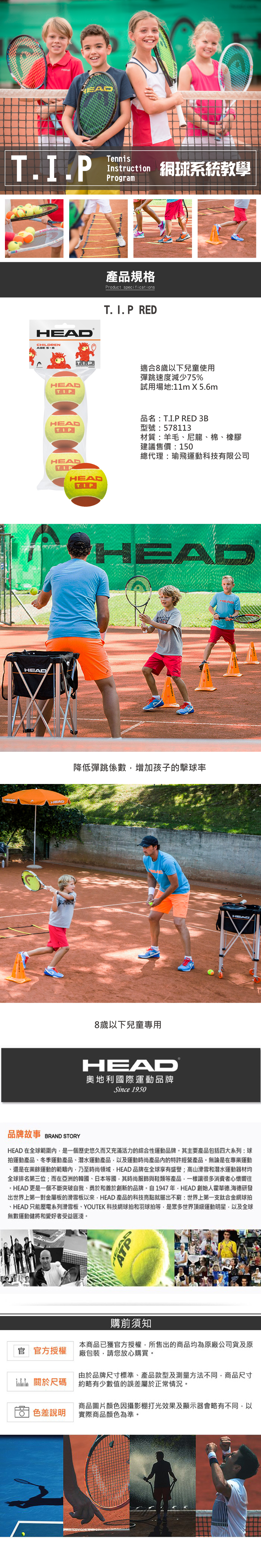HEAD T.I.P RED 3B 兒童網球